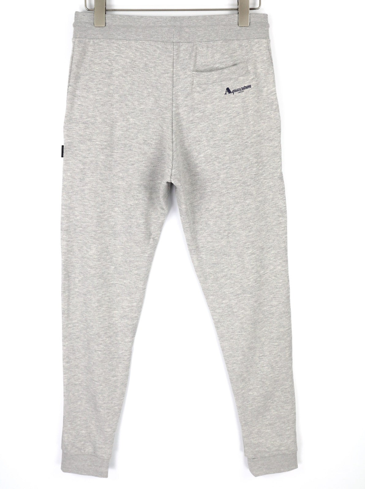 AQUASCUTUM PAAI03 Men Trousers XL Melange Grey Drawstring Waist Logo Sweatpants