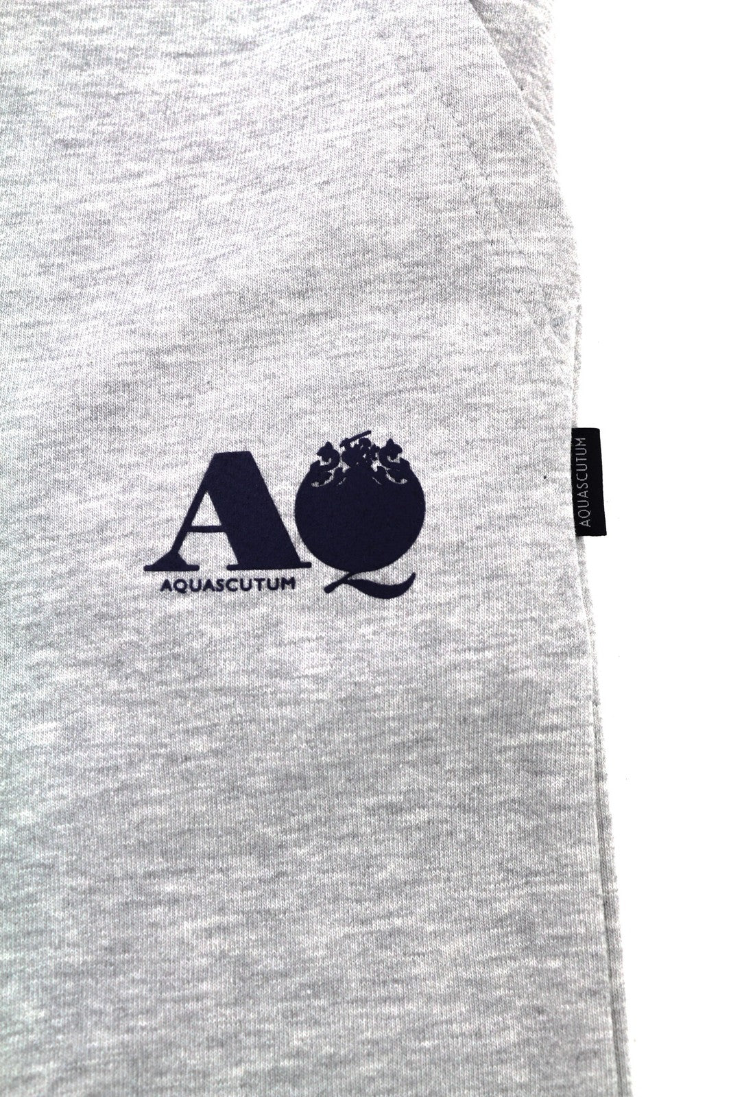 AQUASCUTUM PAAI03 Men Trousers XL Melange Grey Drawstring Waist Logo Sweatpants