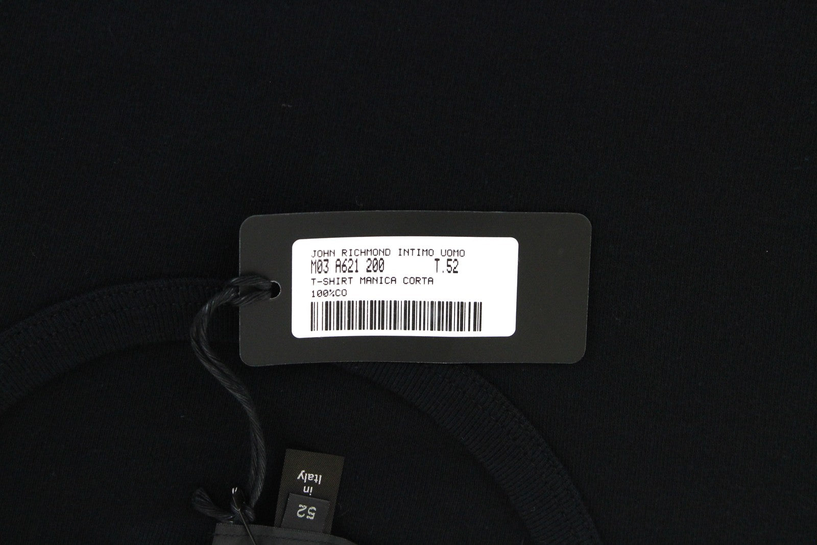 JOHN RICHMOND Men's T-Shirt 52 Black Pure Cotton Short Sleeved Logo Summer