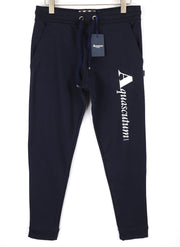 AQUASCUTUM FPIA38 Men Trousers XL Logo Drawstring Waist All Seasons Sweatpants