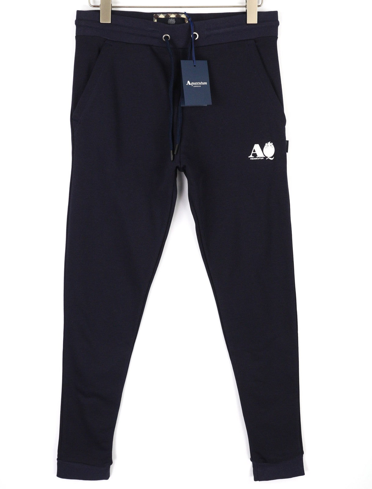 AQUASCUTUM PAAI03 Men Trousers L Logo Drawstring Waist All Seasons Sweatpants
