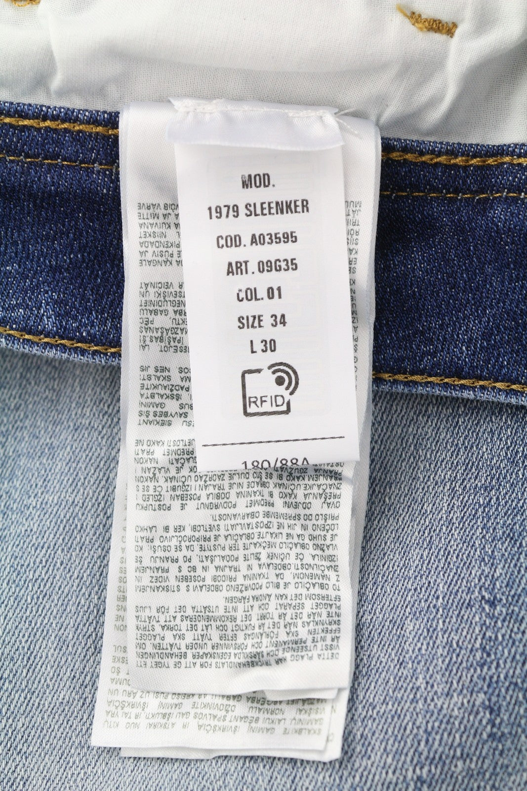 DIESEL 1979 Sleenker 09G35 Men Jeans W34/L30 Low Waist Skinny Blue RRP€250