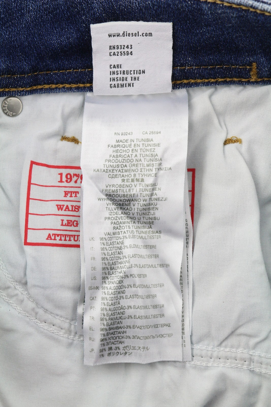 DIESEL 1979 Sleenker 09G35 Men Jeans W34/L30 Low Waist Skinny Blue RRP€250