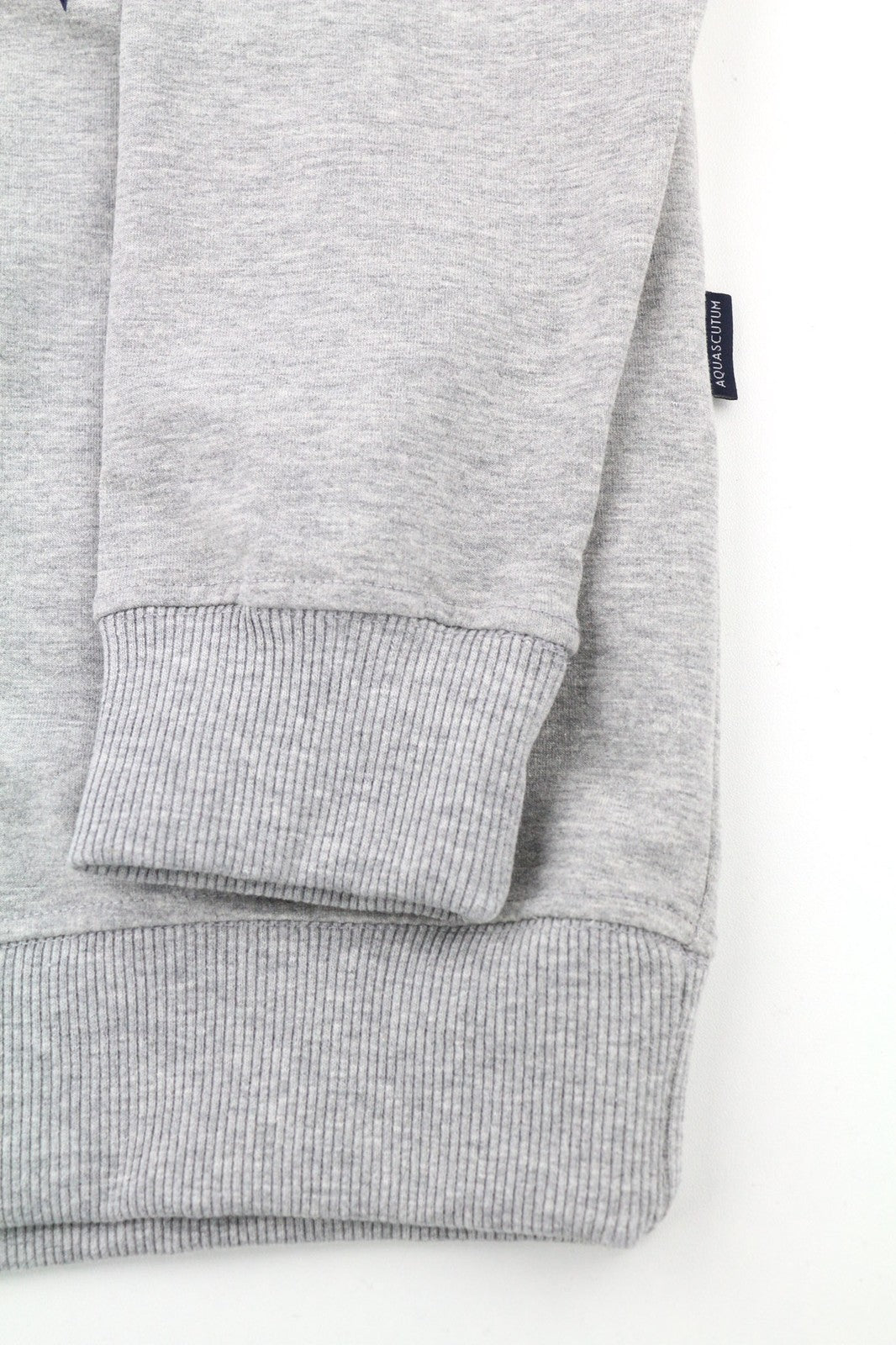 AQUASCUTUM FGIA08 Mens Sweatshirt L Grey Melange Crew Pullover Long Sleeve