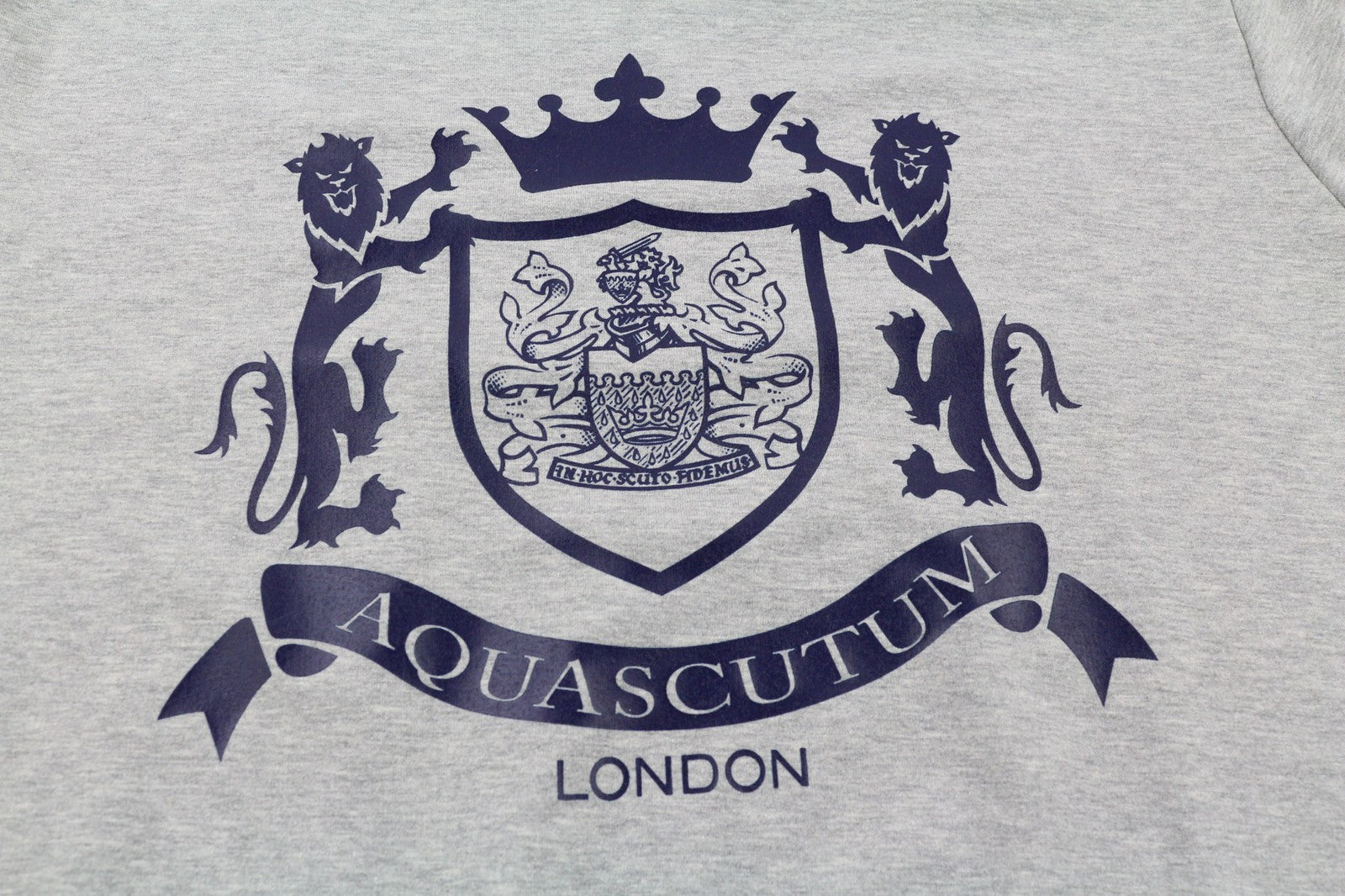 AQUASCUTUM FGIA08 Mens Sweatshirt L Grey Melange Crew Pullover Long Sleeve