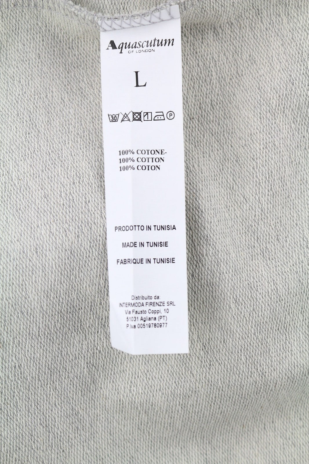 AQUASCUTUM FGIA08 Mens Sweatshirt L Grey Melange Crew Pullover Long Sleeve