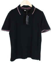 RICHMOND Men's T-Shirt L Black Pure Cotton Short Sleeved Collared Polo