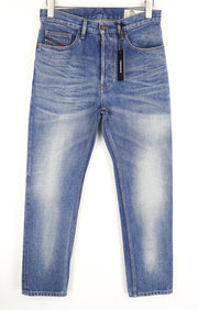 DIESEL D-Aygle 0076Y Men's Blue Washed Jeans W28 L30 Tapered Pure Cotton Fit