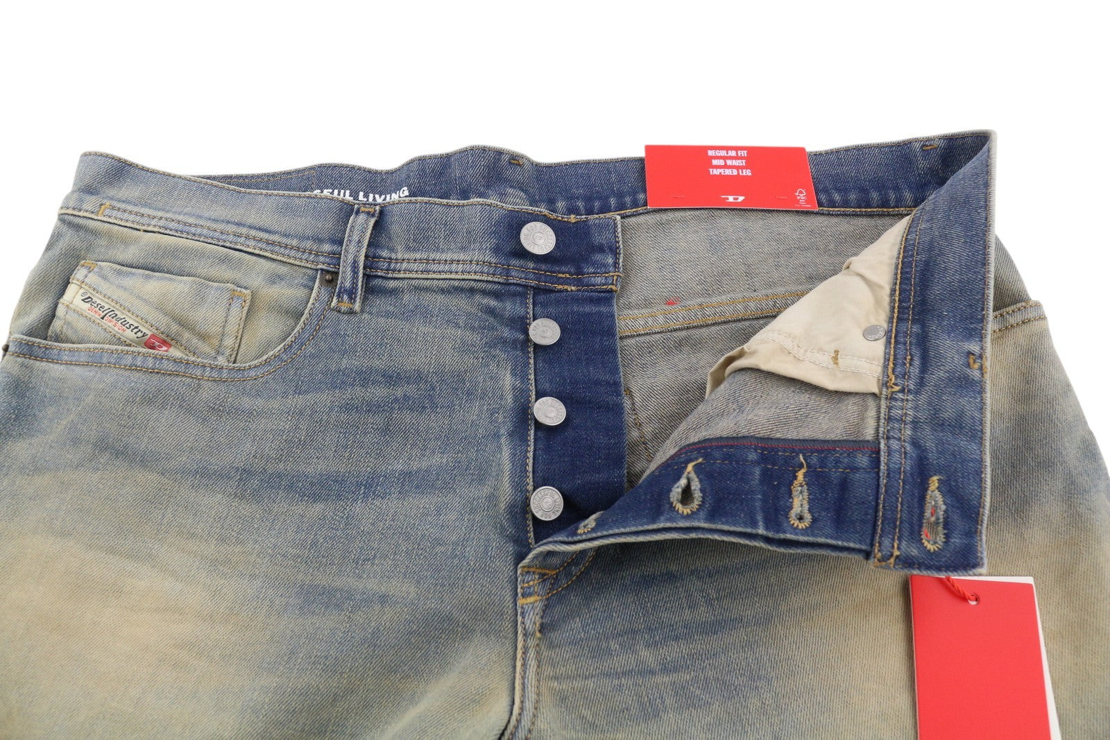 DIESEL 2023 D-Finitive 09H78 Men Jeans W32/L30 Regular  Tapered Blue RRP€295