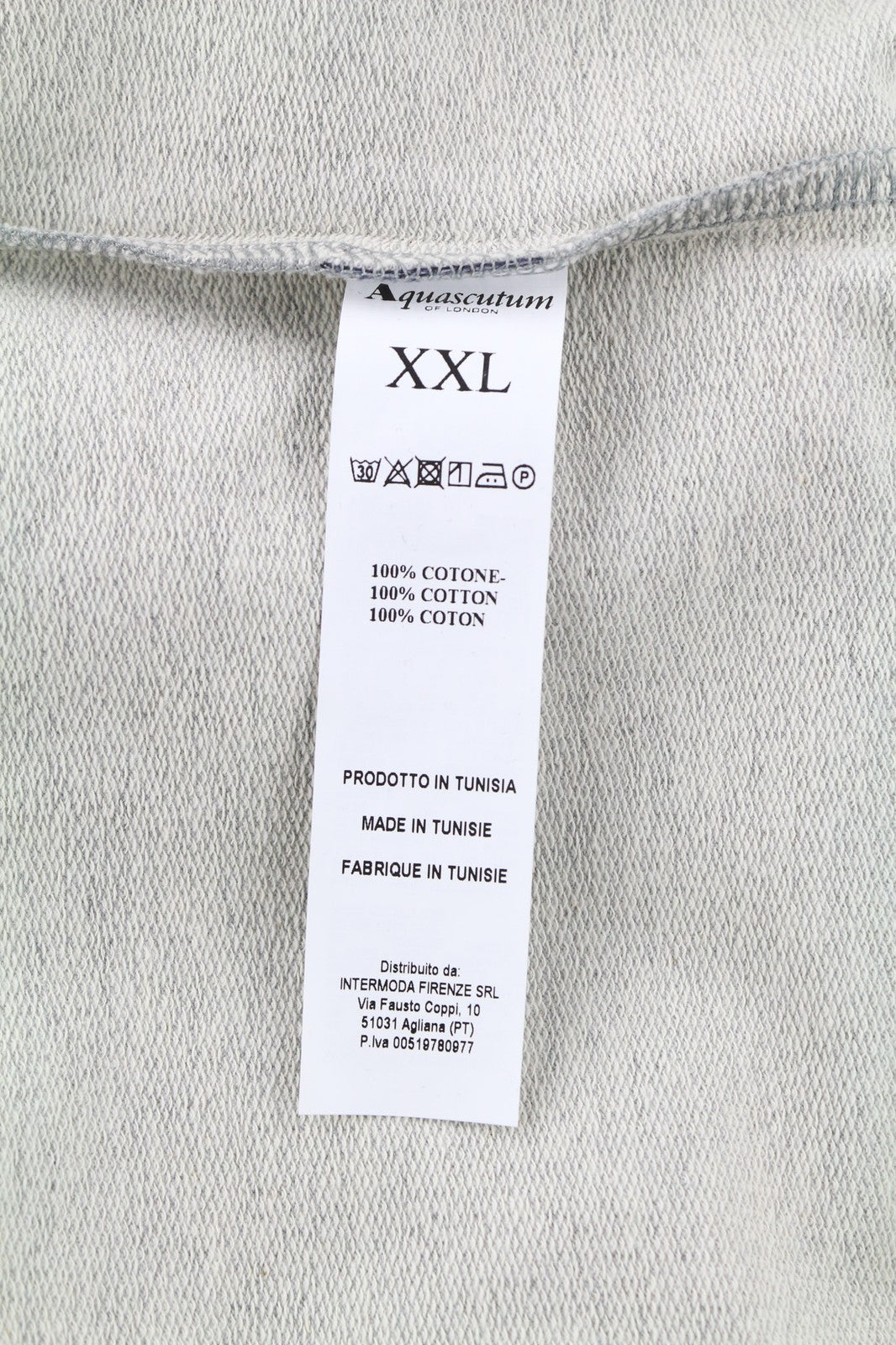 AQUASCUTUM FGIA28 Mens Sweatshirt 2XL Grey Melange Crew Pullover Long Sleeve