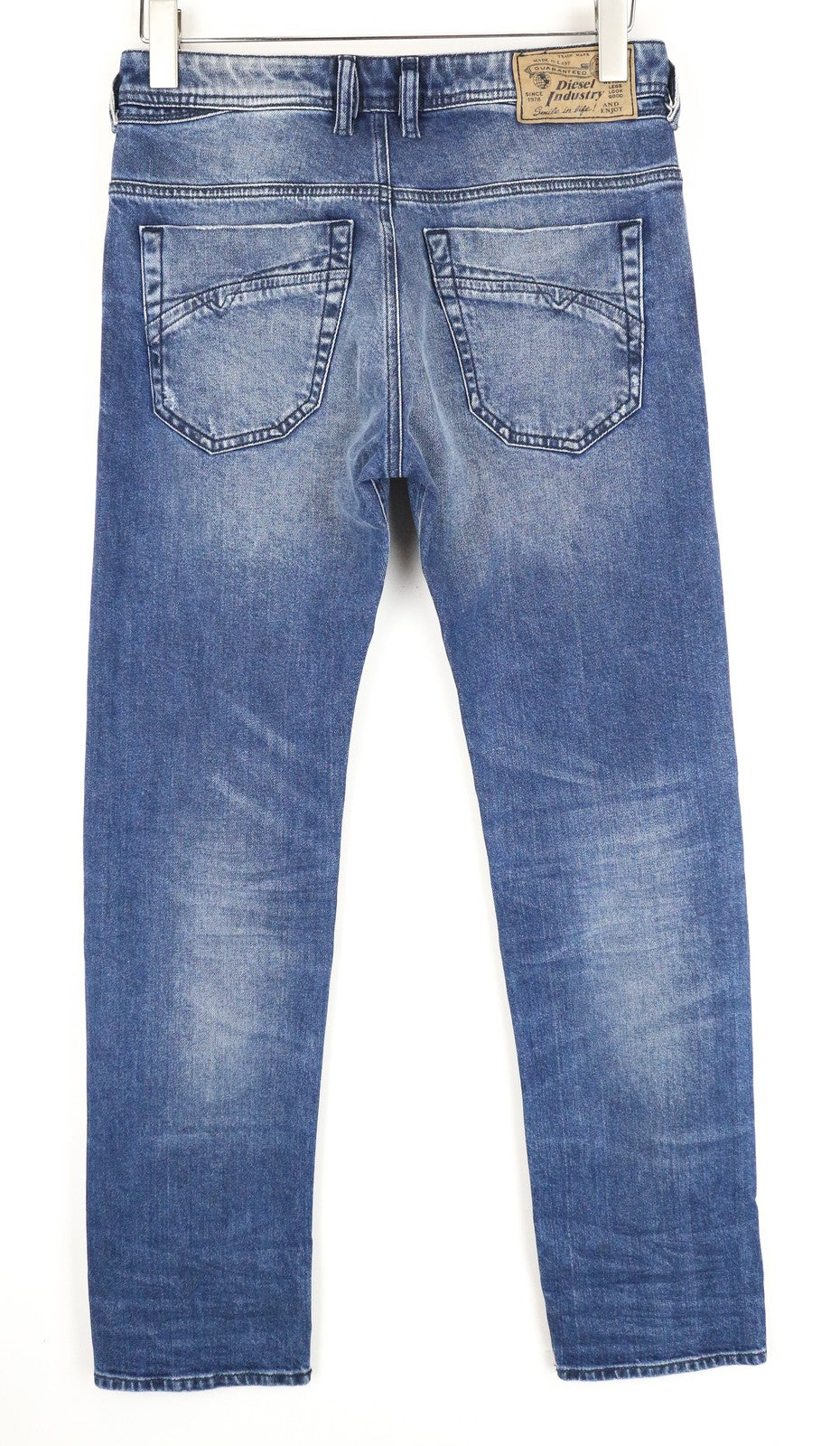 DIESEL Iakop R8Q1A Men's Ripped Blue Jeans W28 L32 Slim Tapered Cotton Stretch