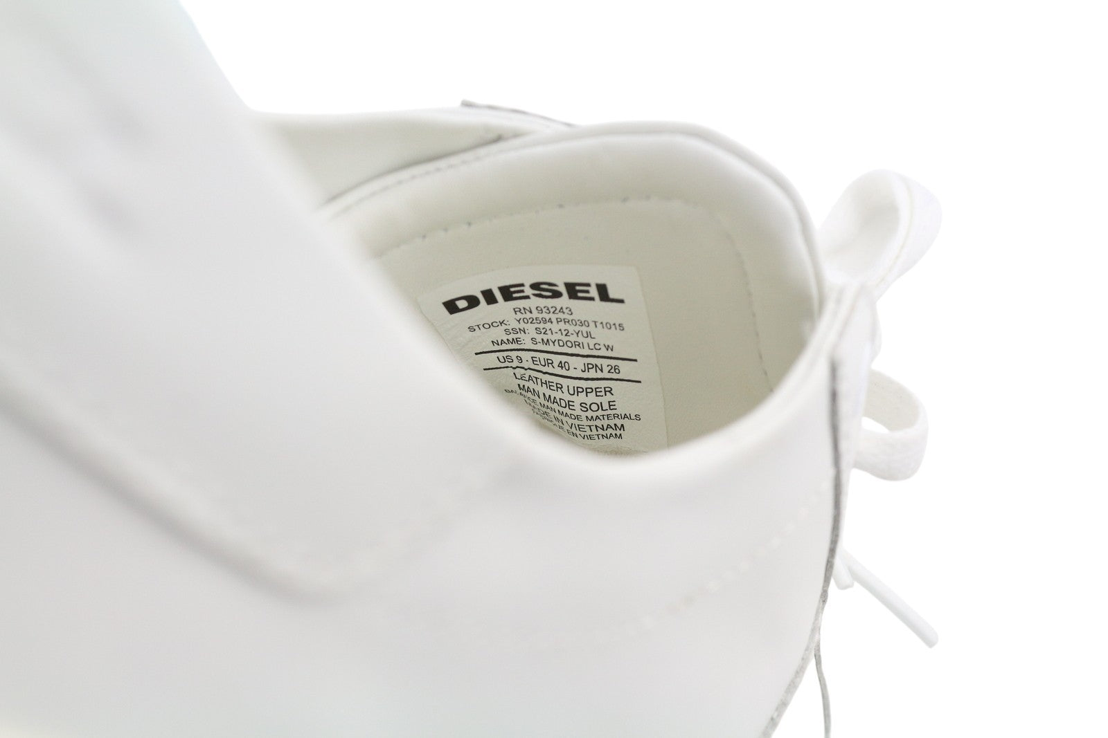 DIESEL S-Mydori LC W Women Sneakers EU40 White Leather Low Top Laced RRP€200