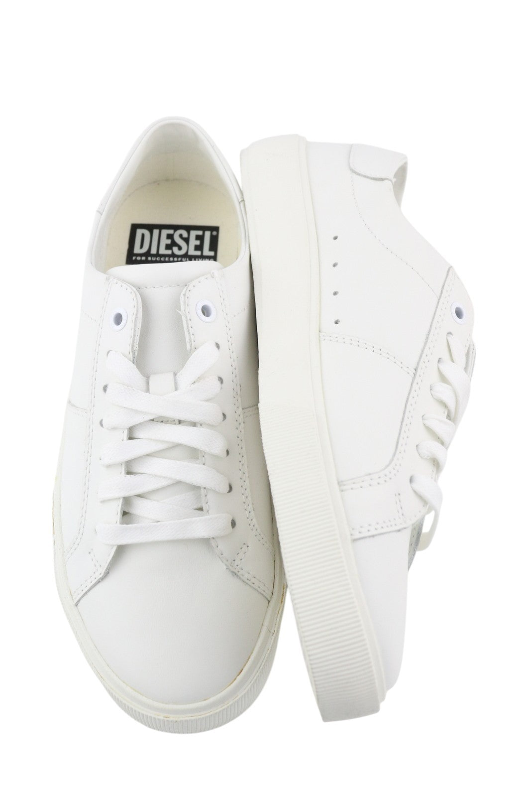 DIESEL S-Mydori LC W Women Sneakers EU40 White Leather Low Top Laced RRP€200