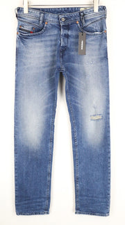 DIESEL Iakop R8Q1A Slim Taper Blue Ripped Men's Jeans W29 L32 Stretch Cotton