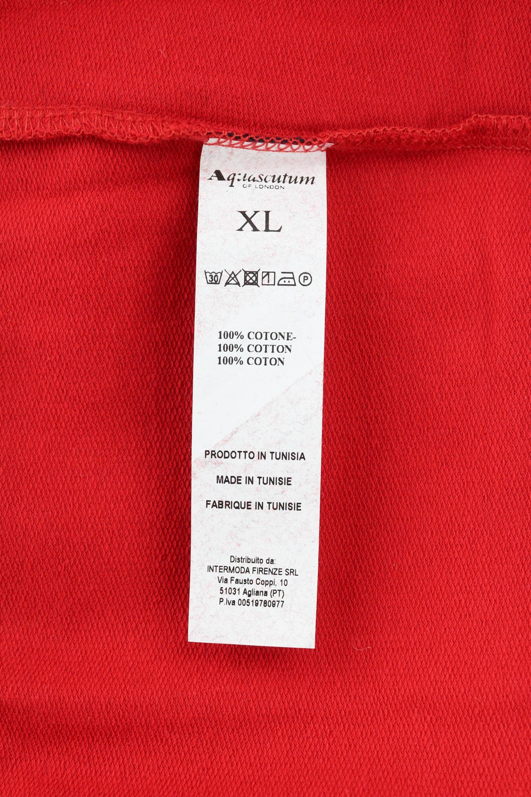 AQUASCUTUM FGIA27 Mens Sweatshirt XL Red Crew Neck Pullover Long Sleeve