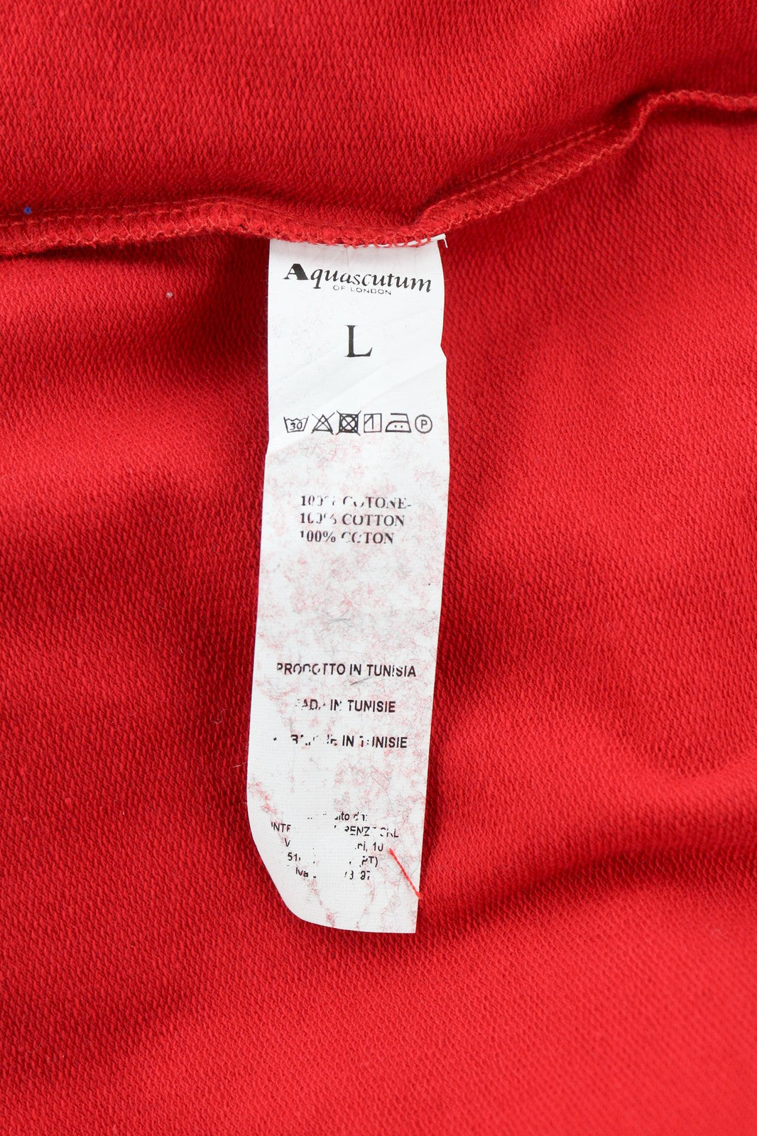 AQUASCUTUM FGIA27 Mens Sweatshirt L Red Crew Pullover Long Sleeve All Seasons