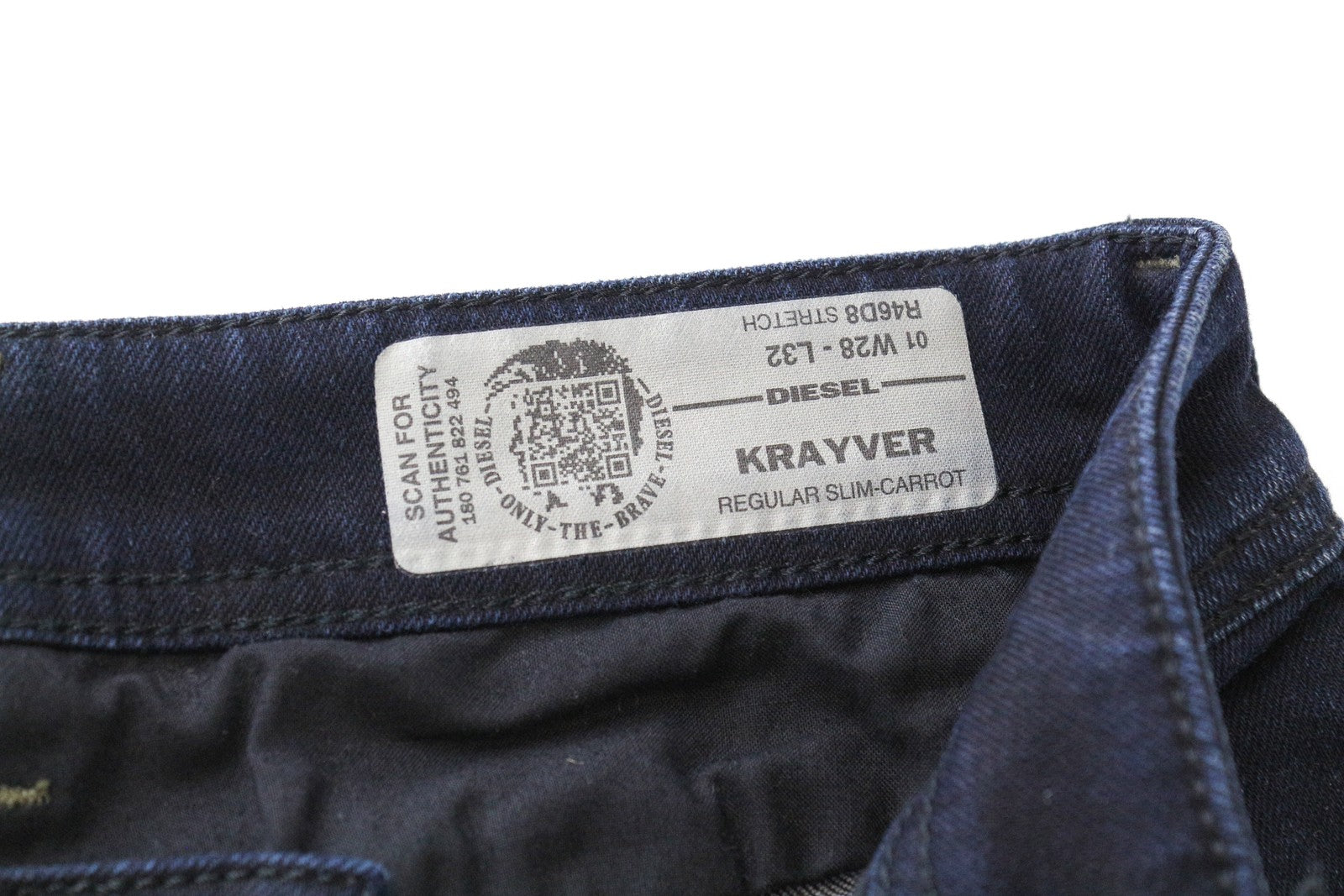 DIESEL Krayver R46D8 Slim Carrot Fit Men's Jeans Blue W28 L32 Cotton Stretch