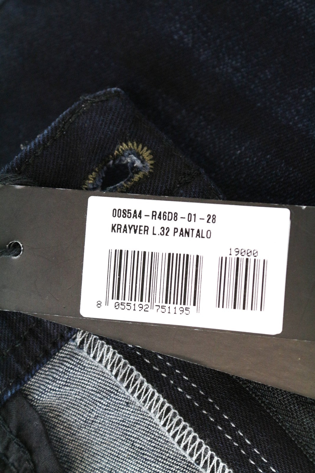 DIESEL Krayver R46D8 Slim Carrot Fit Men's Jeans Blue W28 L32 Cotton Stretch