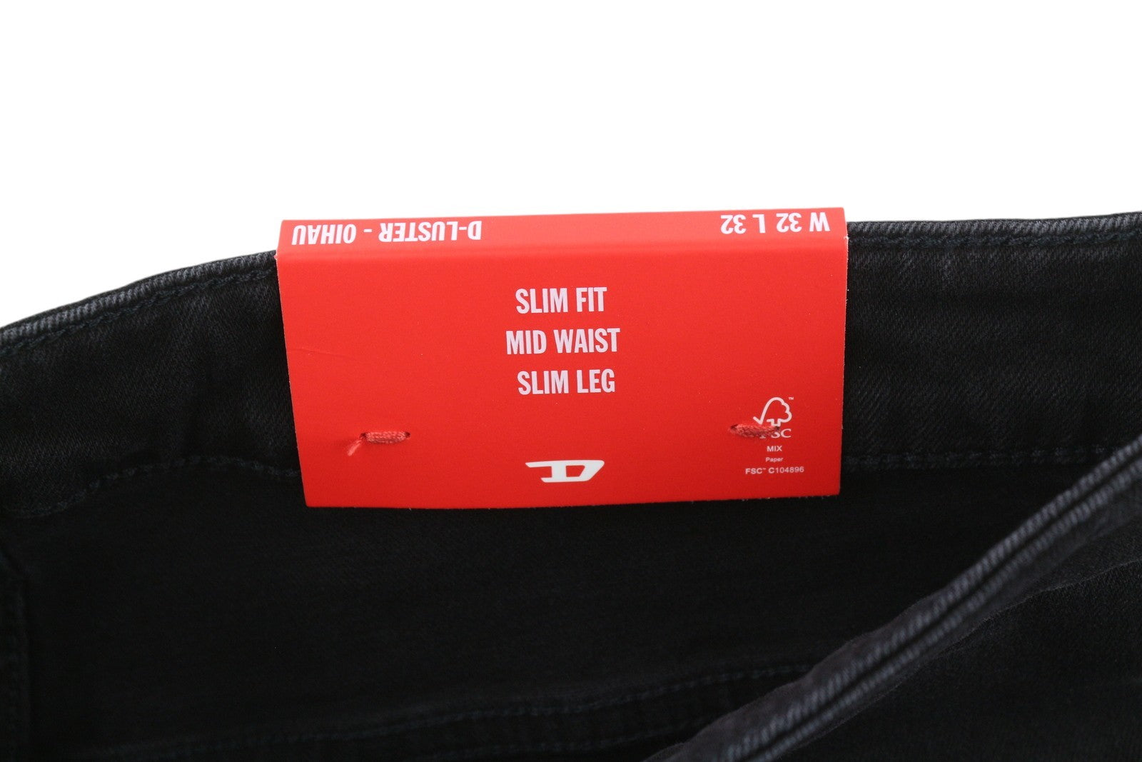 DIESEL D-Luster 0IHAU Men Jeans W32/L32 Slim Fit Buttoned Washed Black Denim