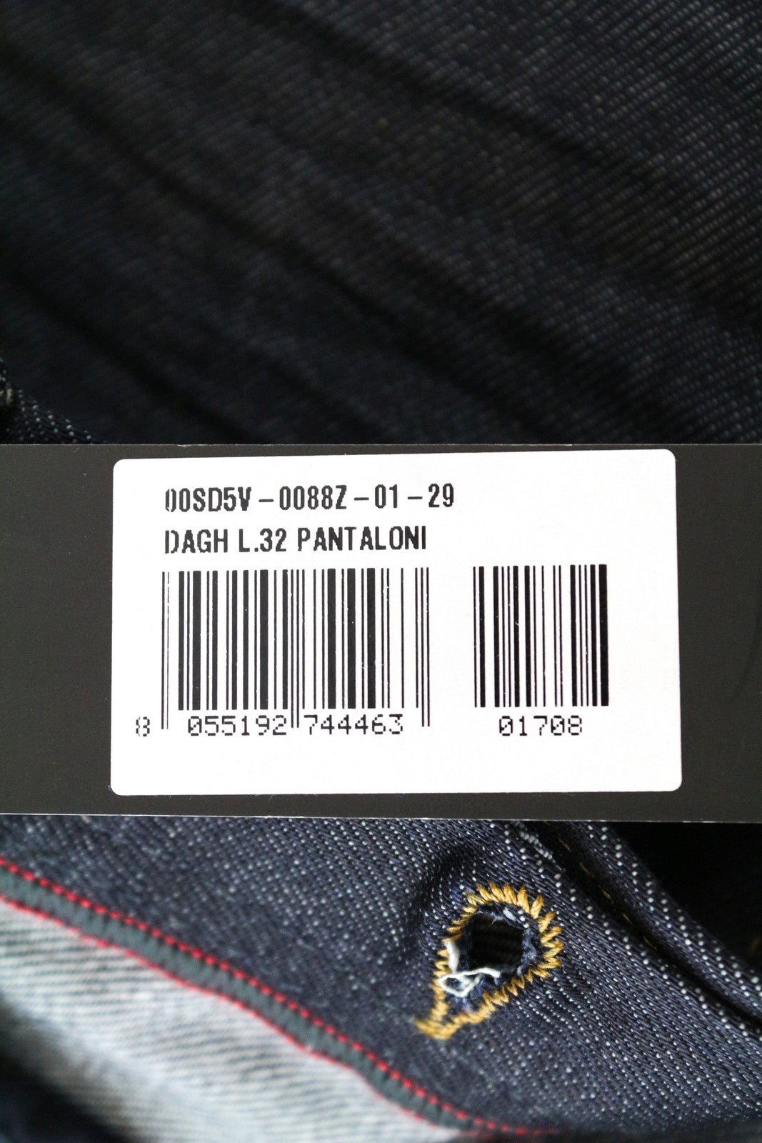 DIESEL Dagh 0088Z Men's Blue Jeans W29 L32 Straight Fit 5-Pocket Cotton Denim