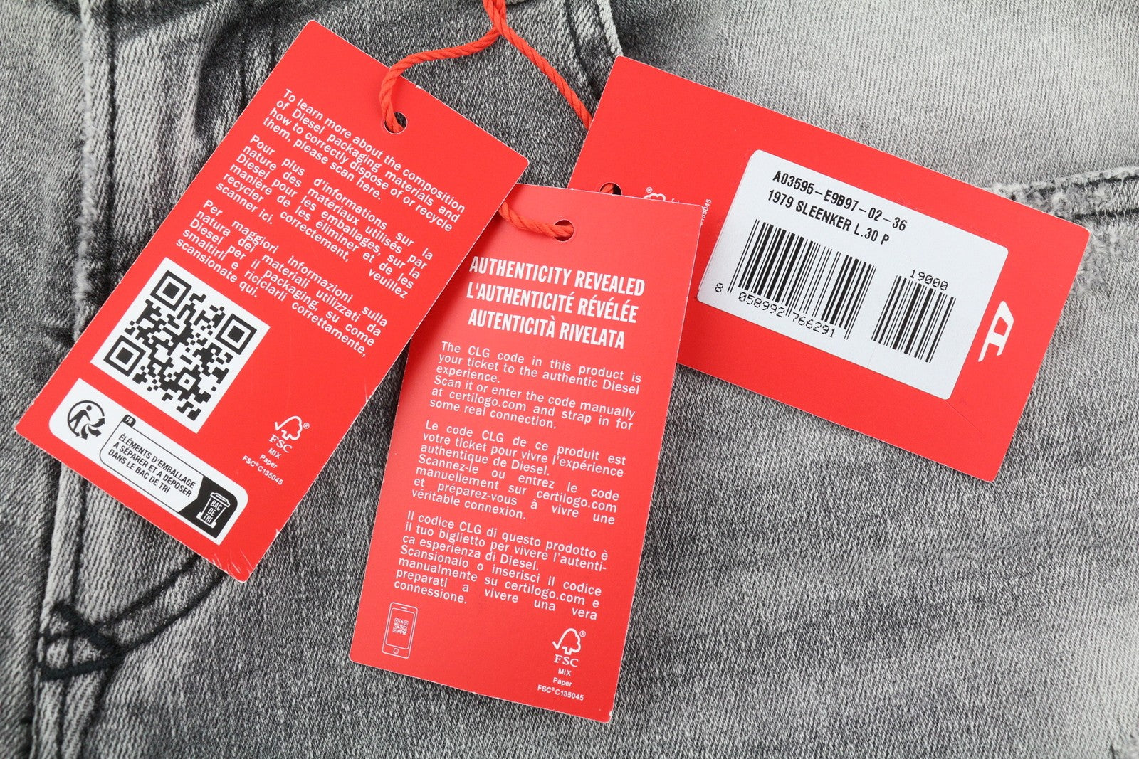 DIESEL 1979 Sleenker E9B97 Men Jeans W36/L30 Skinny Low Waist Distress RRP€250