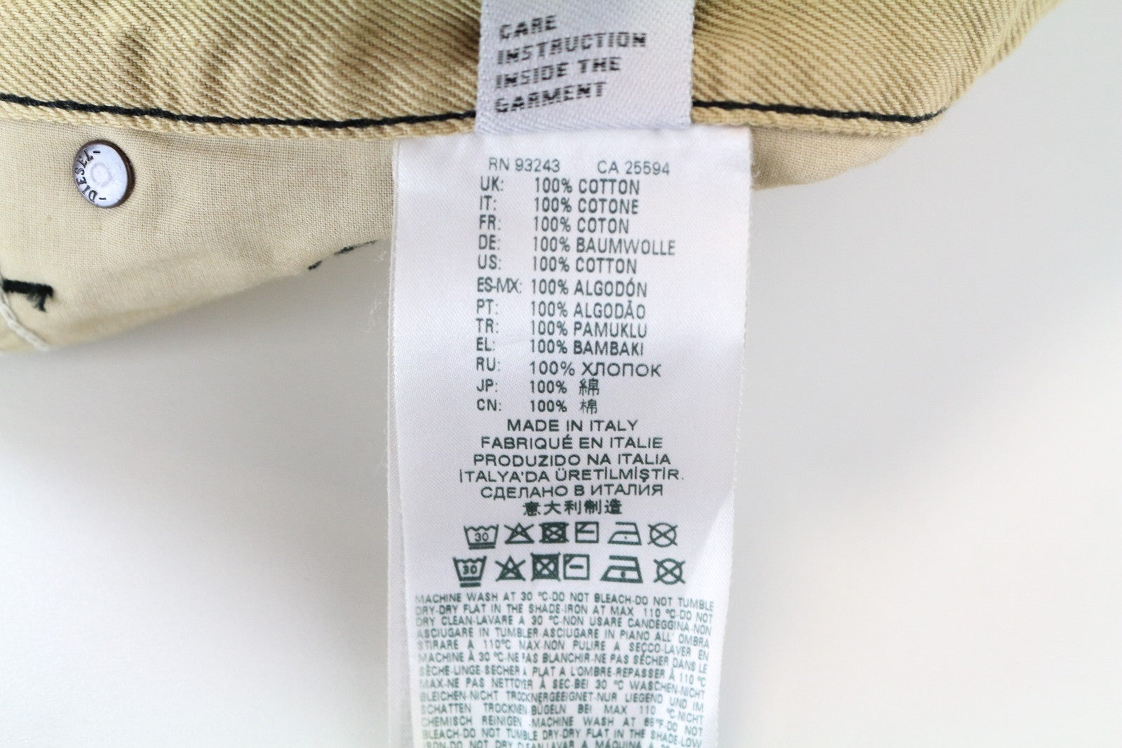 DIESEL D-Macs-SY1 069KR W30 L32 Men's Red Cotton Straight Fit Patterned Jeans