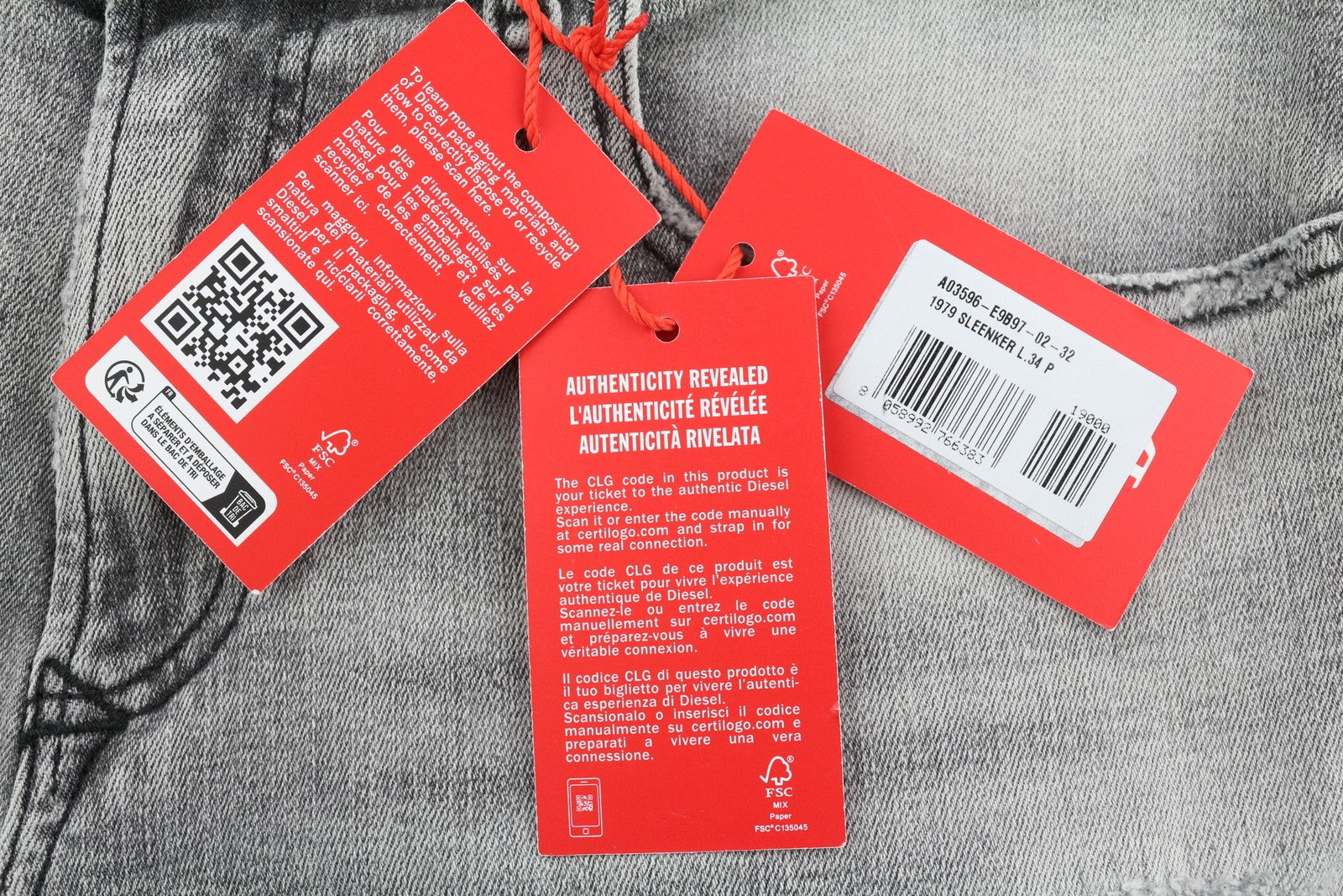 DIESEL 1979 Sleenker E9B97 Men Jeans W32/L34 Skinny Low Waist Distress RRP€250