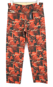 DIESEL D-Macs-SY1 069KR Men's Red Cotton Straight Jeans W32 L32 5-Pocket Pattern