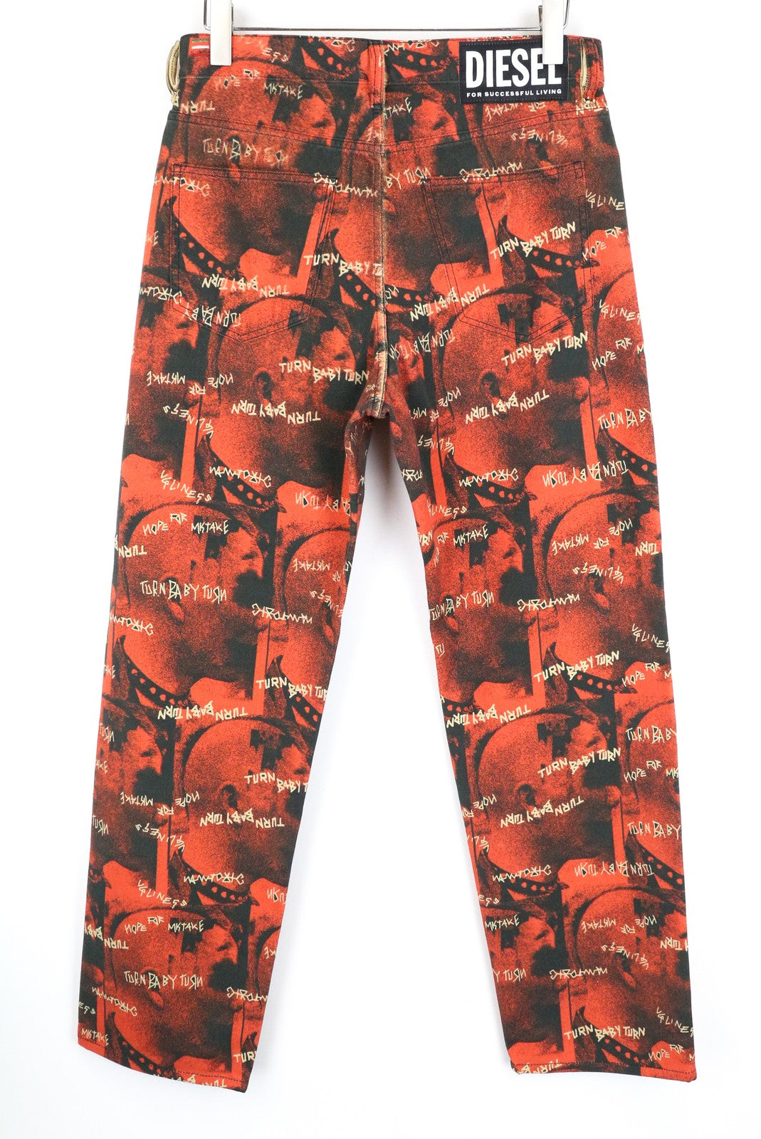 DIESEL D-Macs-SY1 069KR Men's Straight Jeans Red W32 L32 Cotton Pocket Pattern