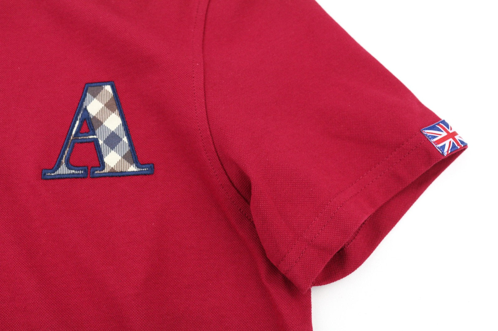 AQUASCUTUM Mens T-Shirt M Red Polo Short Sleeve 1/4 Buttons  All Seasons