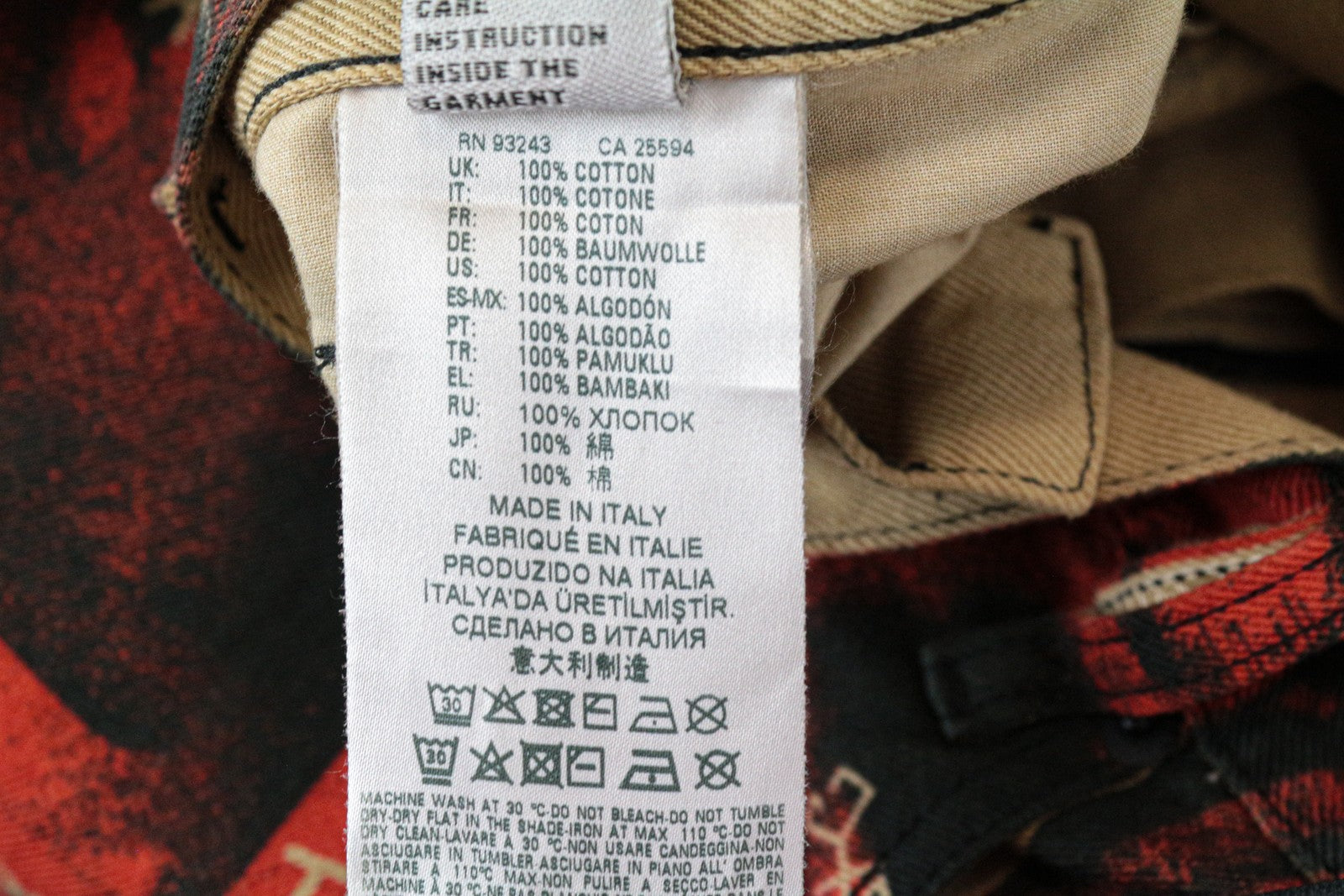 DIESEL D-Macs-SY1 069KR Straight Fit W34 L32 Men Jeans Red Cotton Printed Style