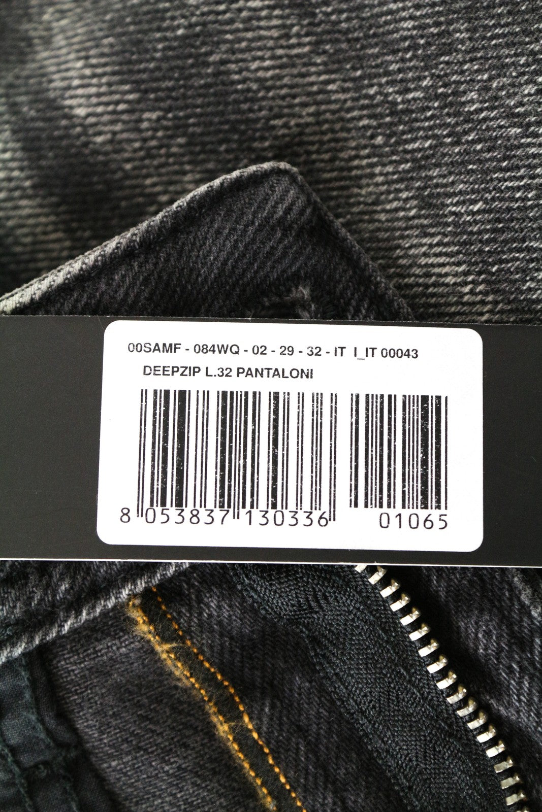 DIESEL Deepzip 084WQ W29 L32 Men's Slim Carrot Jeans Washed Grey Cotton Stretch