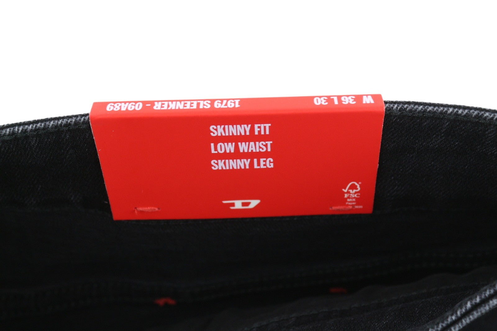 DIESEL 1979 Sleenker 09A89 Men Jeans W36/L30 Skinny Distress Black RRP€275