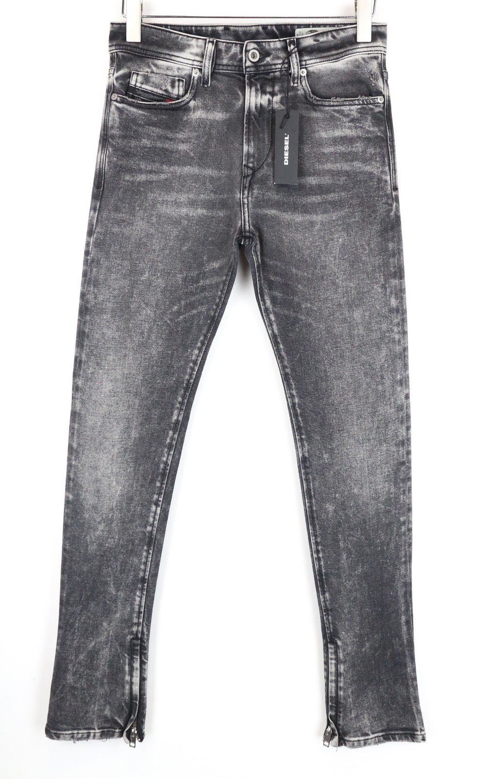 DIESEL Deepzip 084WQ W27 L32 Men's Jeans Grey Carrot Slim Fit Washed Cotton