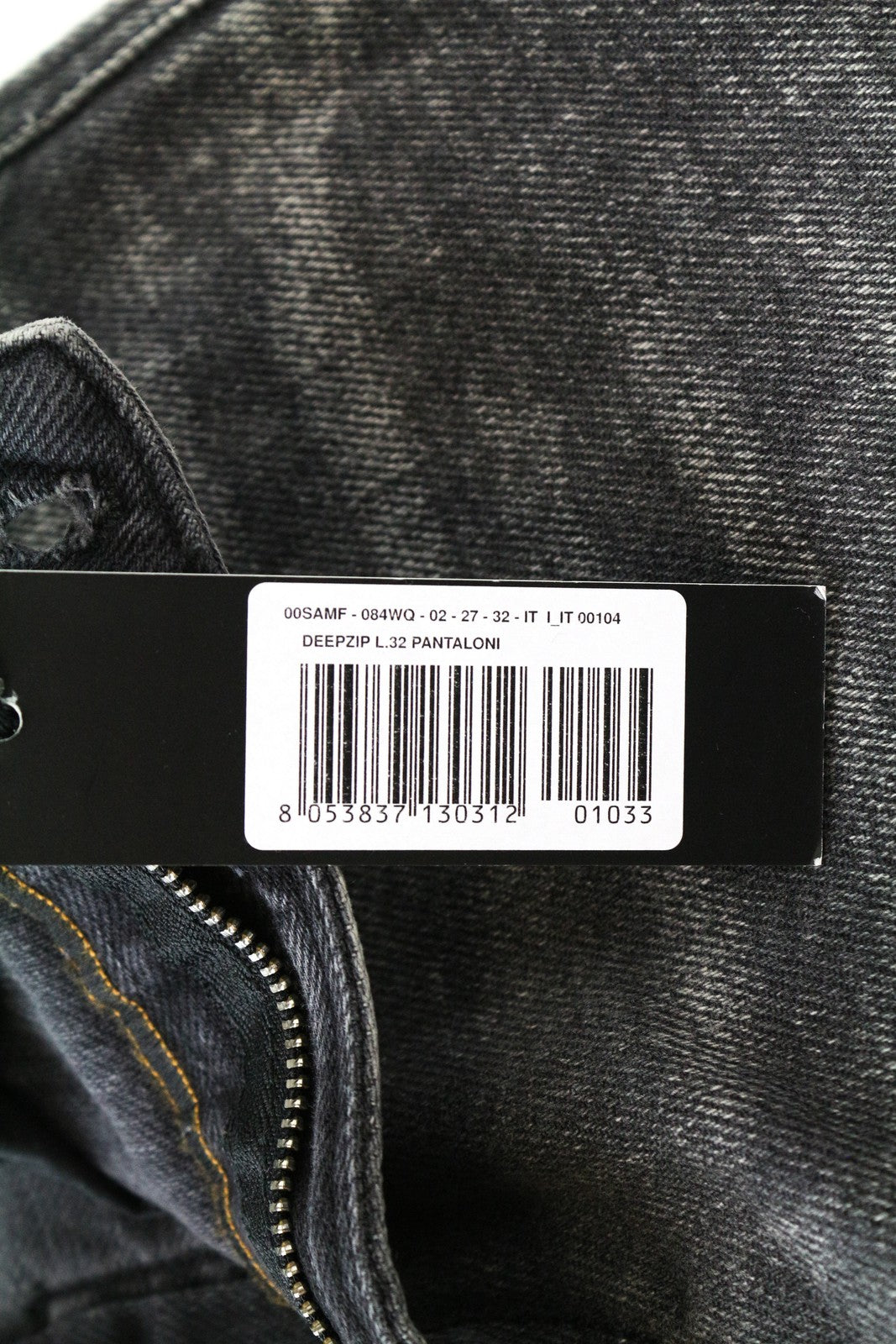 DIESEL Deepzip 084WQ W27 L32 Men's Jeans Grey Carrot Slim Fit Washed Cotton