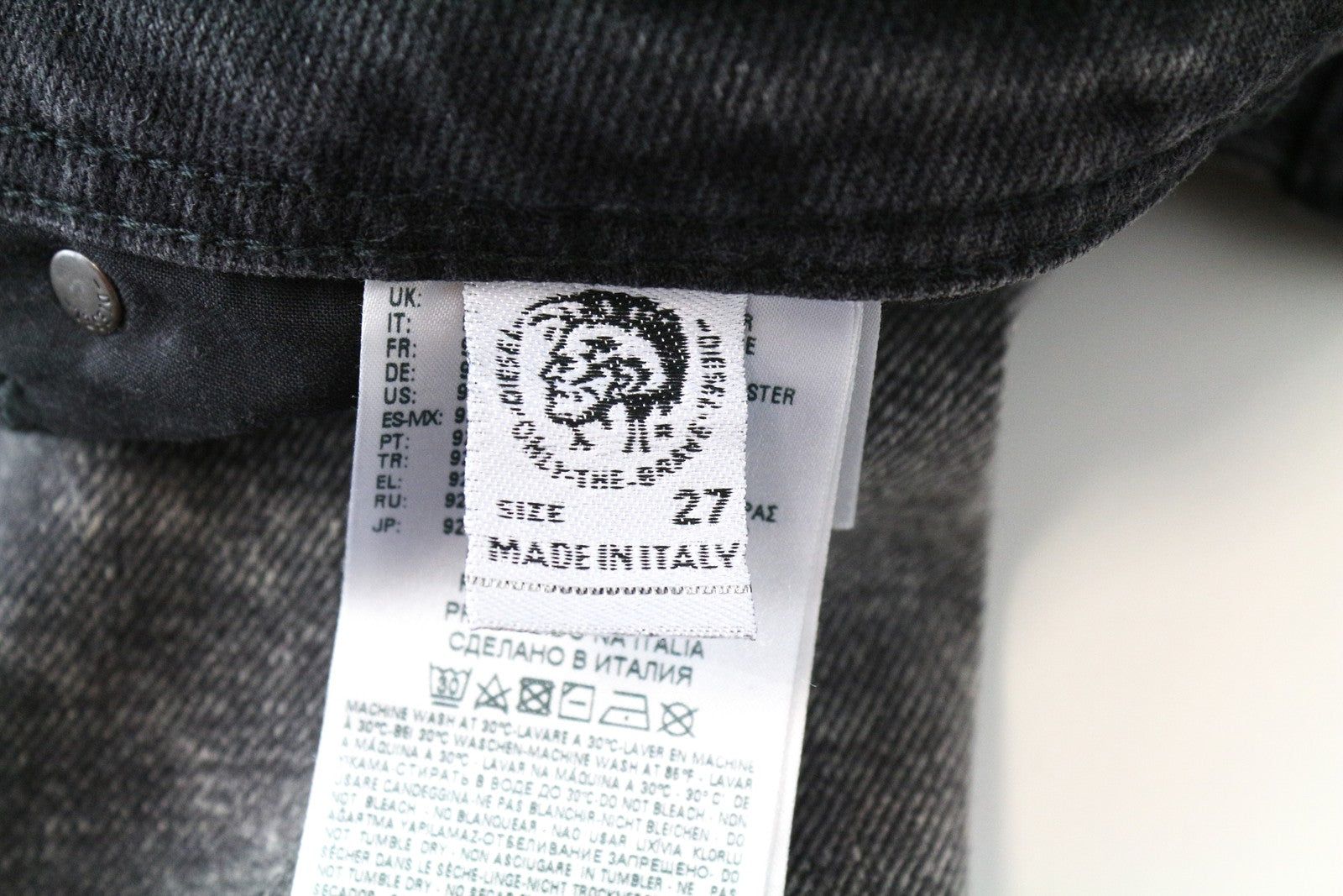 DIESEL Deepzip 084WQ W27 L32 Men's Jeans Grey Carrot Slim Fit Washed Cotton