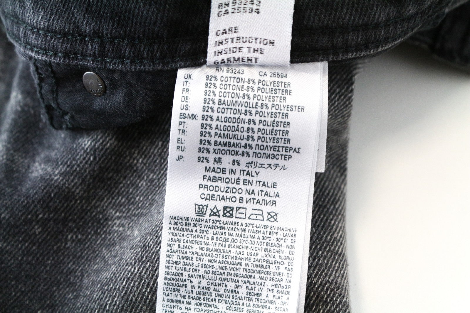 DIESEL Deepzip 084WQ W27 L32 Men's Jeans Grey Carrot Slim Fit Washed Cotton