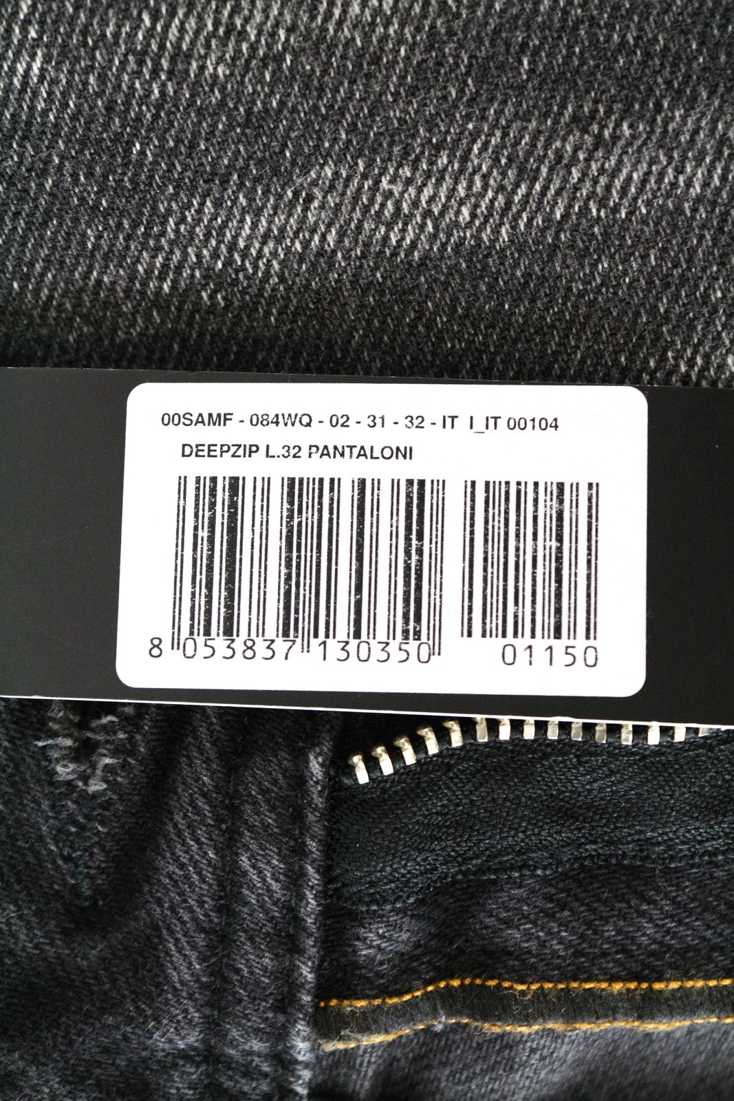 DIESEL Deepzip 084WQ Men's Slim Carrot Jeans W31 L32 Washed Grey Cotton Stretch