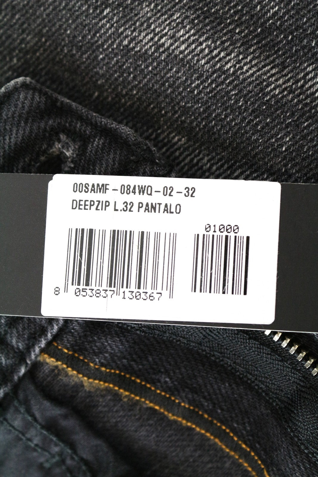 DIESEL Deepzip 084WQ Grey Slim Carrot Fit Jeans W32 L32 Men's 5-Pocket Cotton