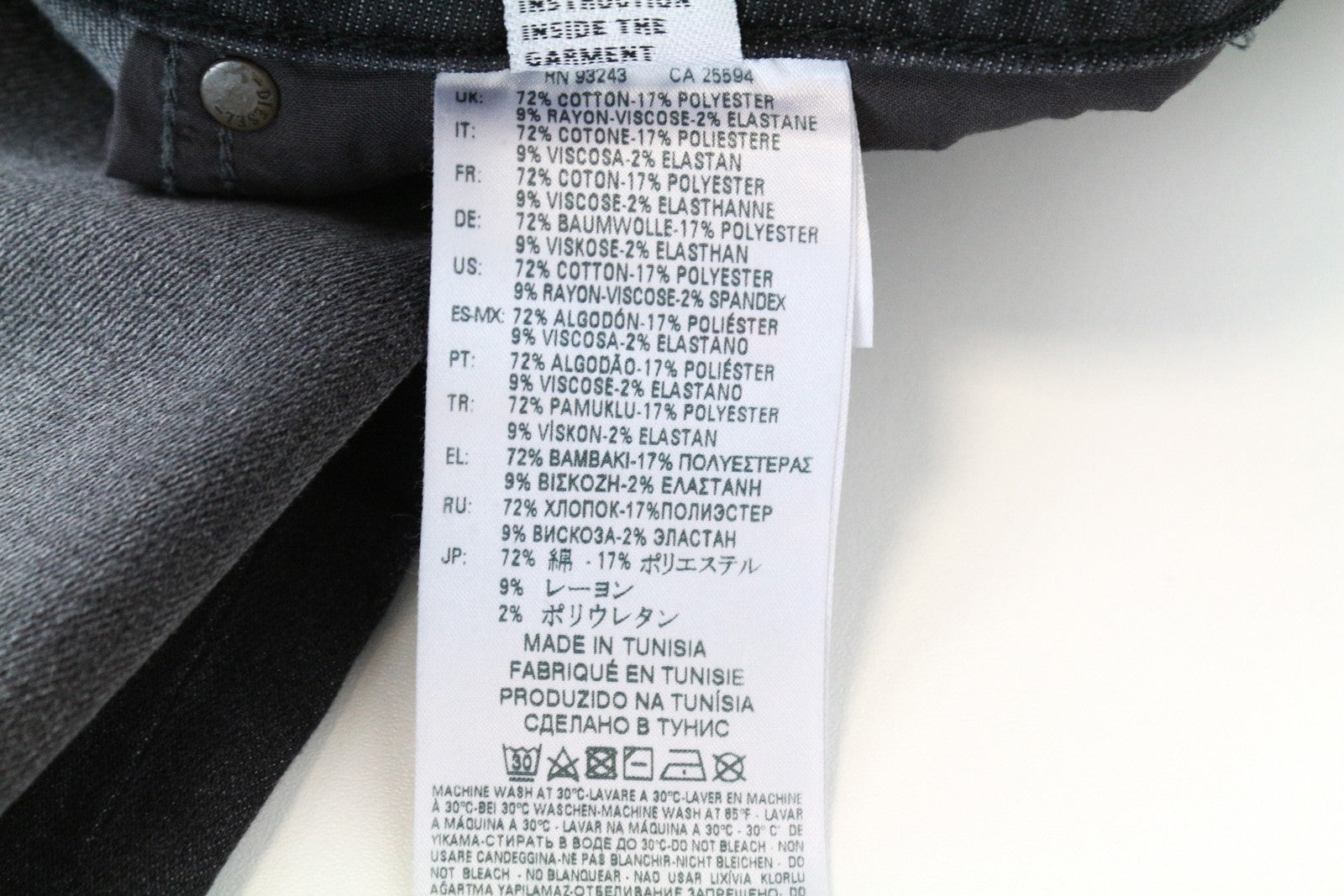 DIESEL Akee 0687J Slim Taper Grey Fit W27 L30 Cotton Stretch Jeans for Men's