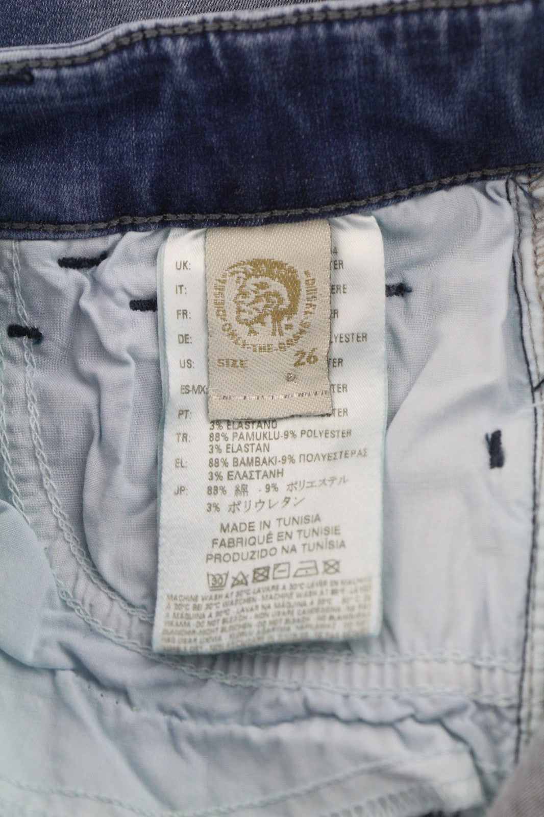 DIESEL Slandy 0681P Women Jeans W26/L32 Super Slim Skinny Fit Blue Stretch