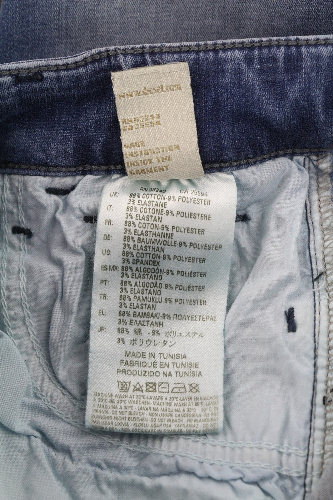 DIESEL Slandy 0681P Women Jeans W26/L32 Super Slim Skinny Fit Blue Stretch