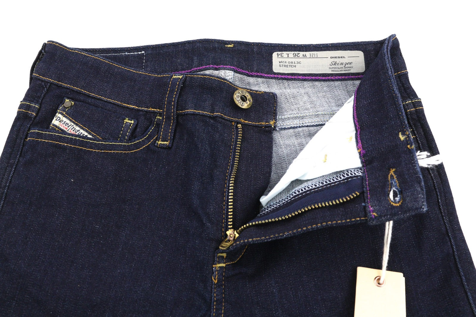 DIESEL Skinzee 0813C Women Jeans W26/L34 Super Slim Skinny Dark Blue Stretchy