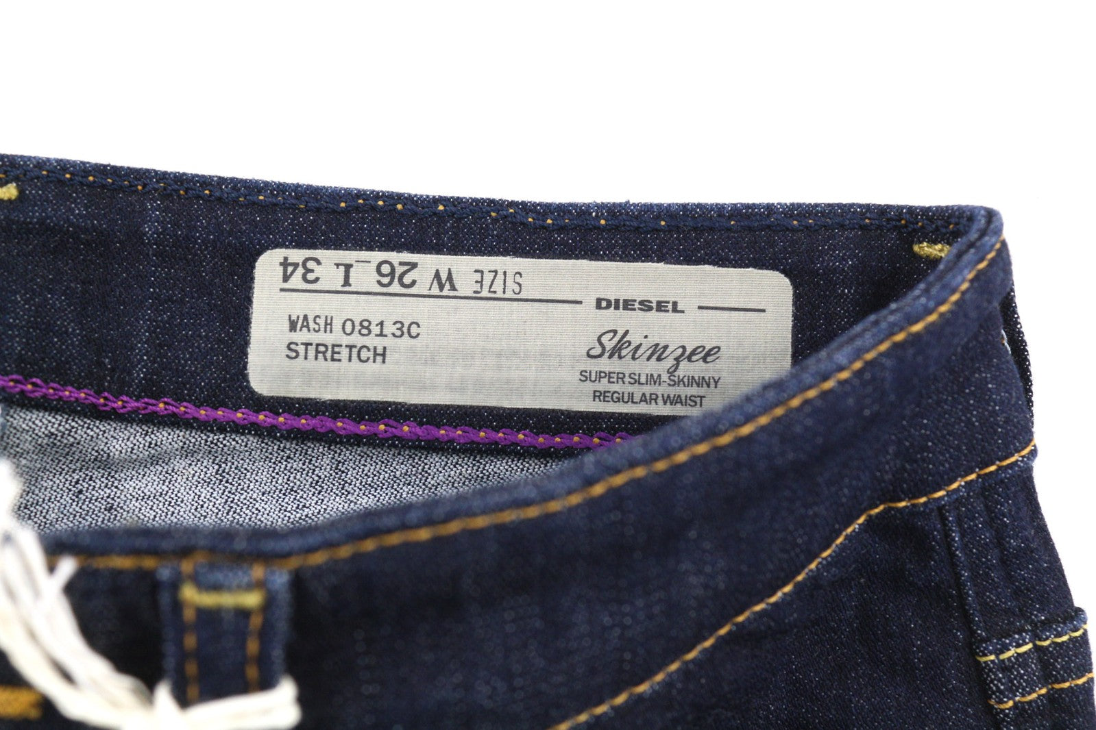 DIESEL Skinzee 0813C Women Jeans W26/L34 Super Slim Skinny Dark Blue Stretchy