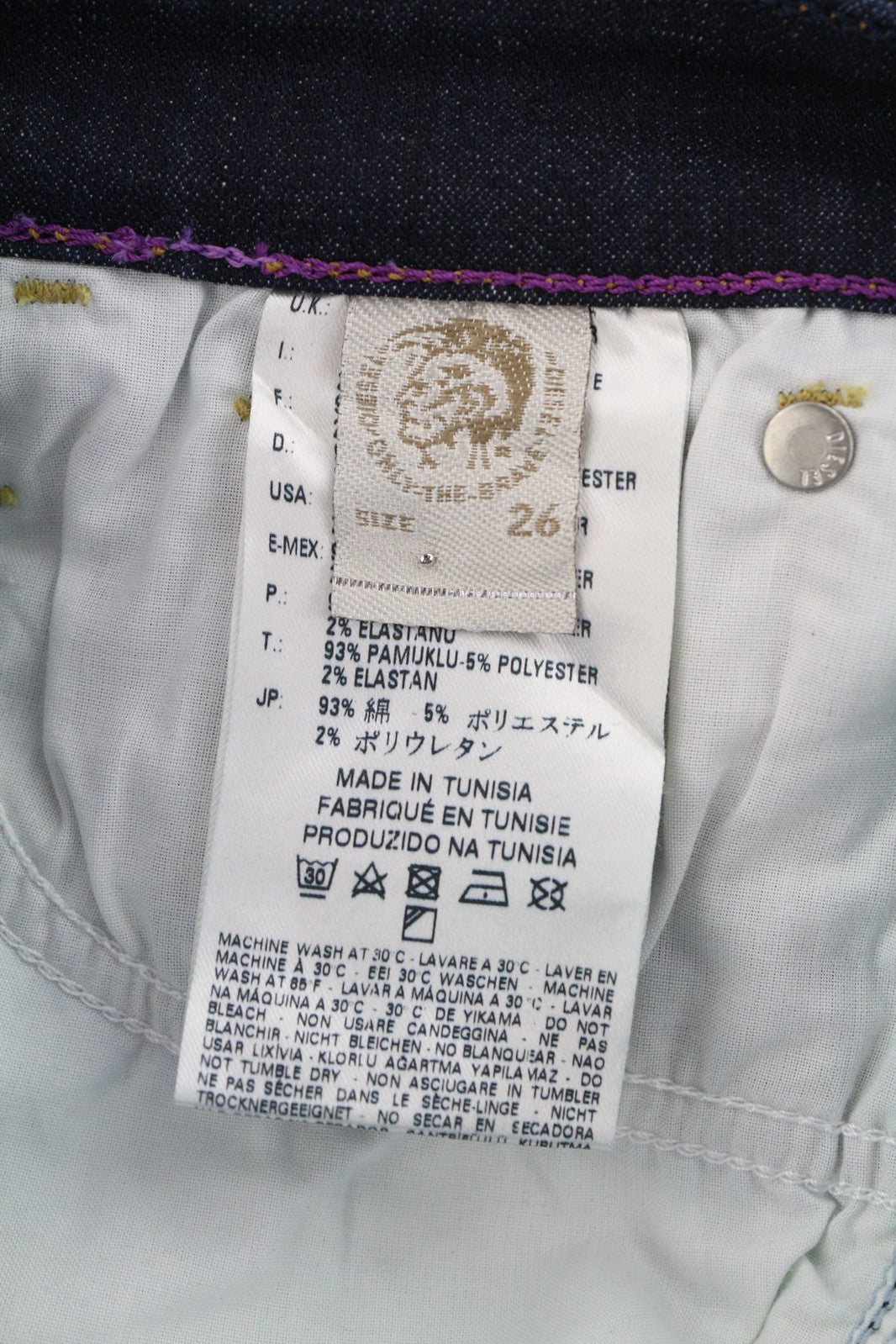 DIESEL Skinzee 0813C Women Jeans W26/L34 Super Slim Skinny Dark Blue Stretchy