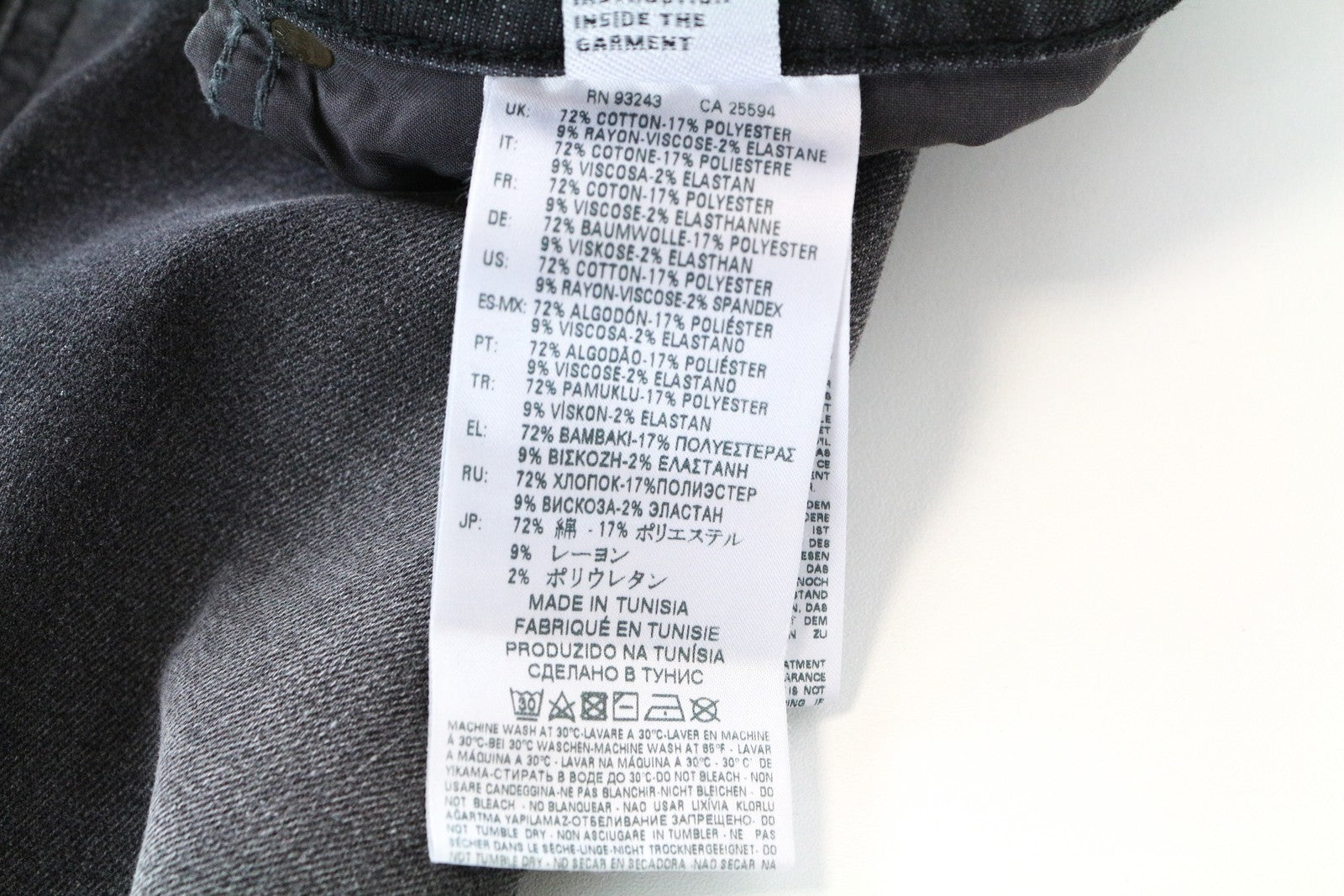 DIESEL Akee 0687J Slim Taper Fit W29 L30 Denim Grey Stretch Cotton Jeans Men's