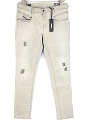 DIESEL D.N.A Belthy 0676M Women Jeans W28/L32 Slim Straight Grey Stretch RRP€180