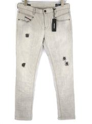 DIESEL D.N.A Belthy 0676M Women Jeans W28/L32 Slim Straight Grey Stretch RRP€180