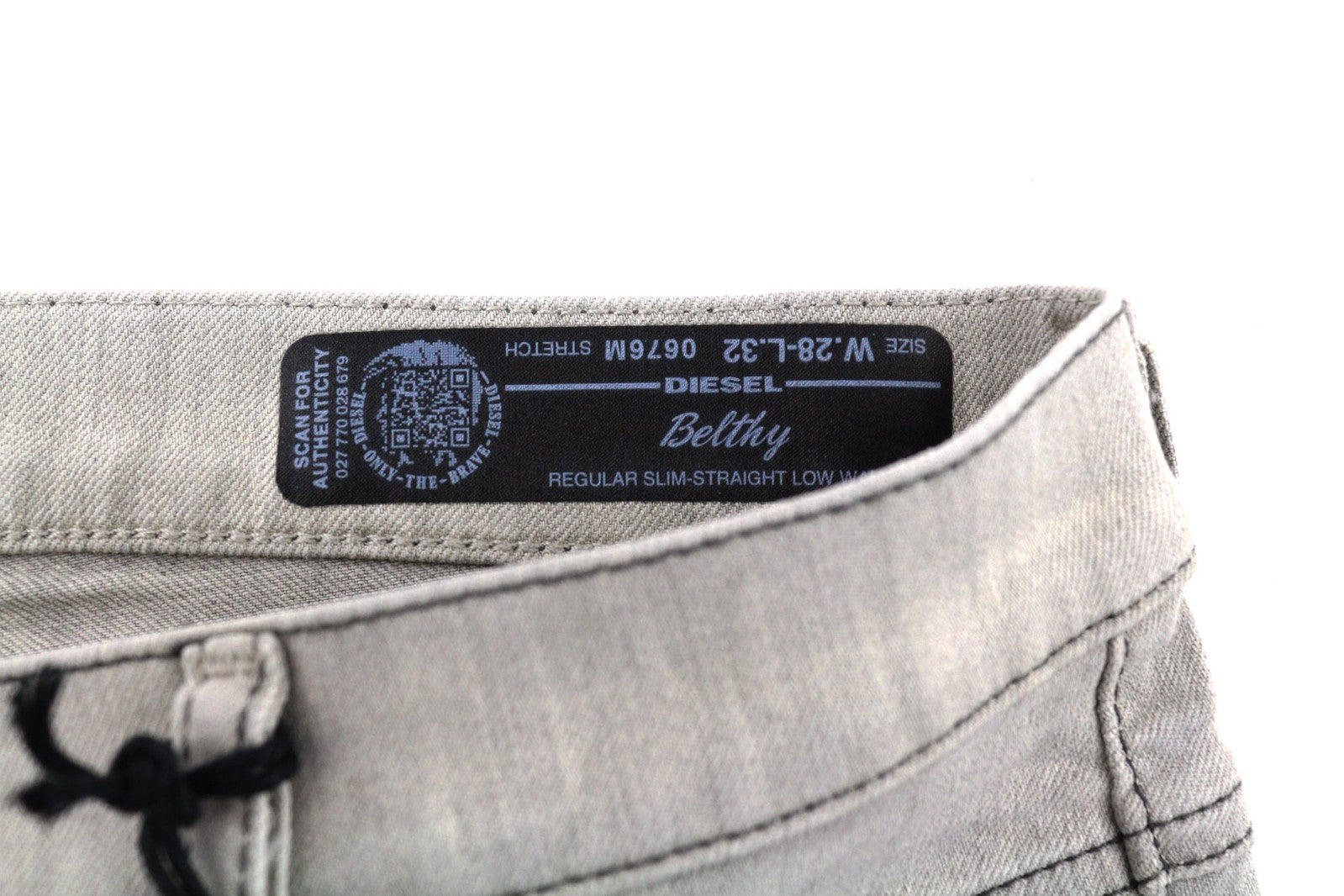 DIESEL D.N.A Belthy 0676M Women Jeans W28/L32 Slim Straight Grey Stretch RRP€180