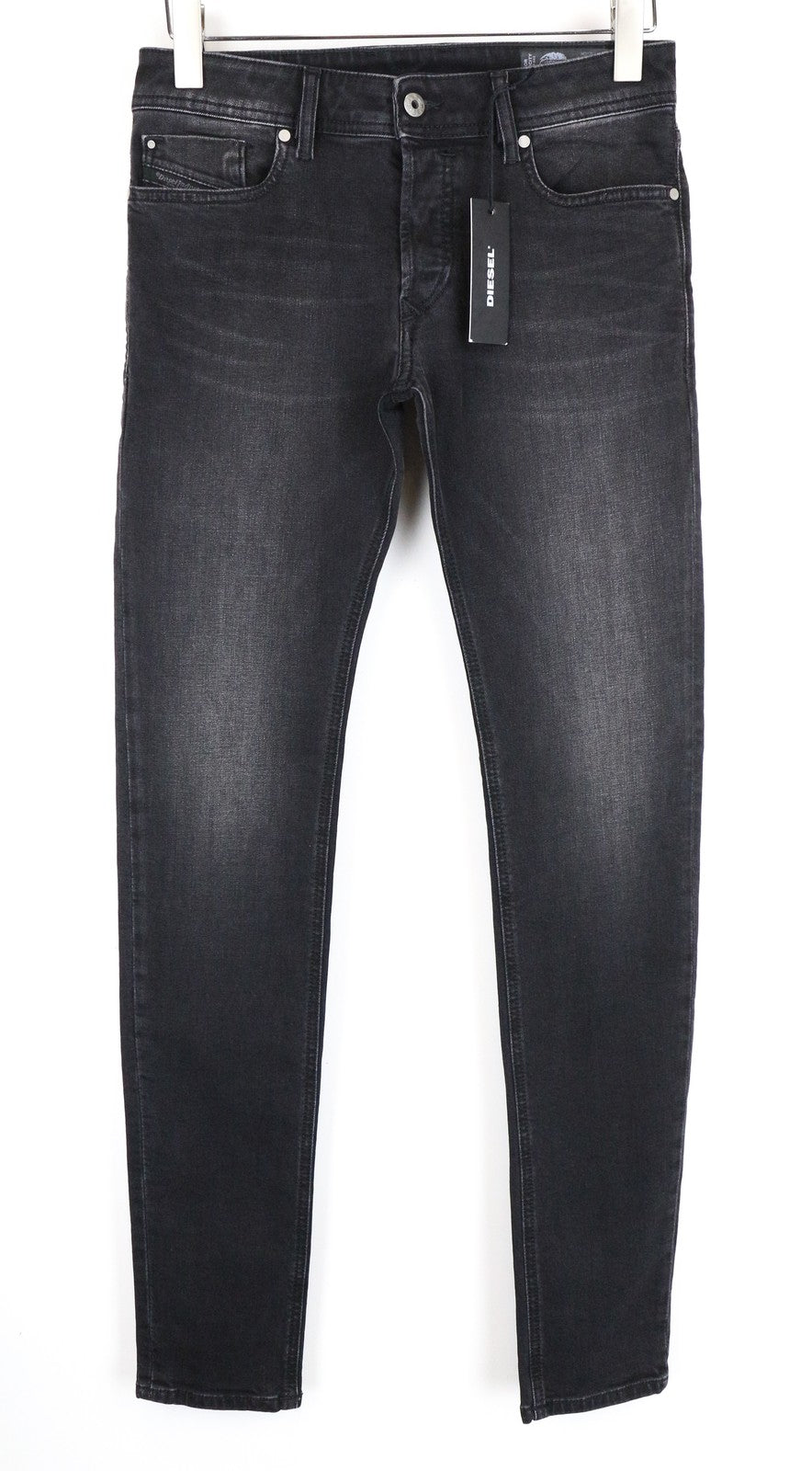 DIESEL Troxer R6T80 W29 L32 Men's Jeans Slim Skinny Black Cotton Stretch Fit